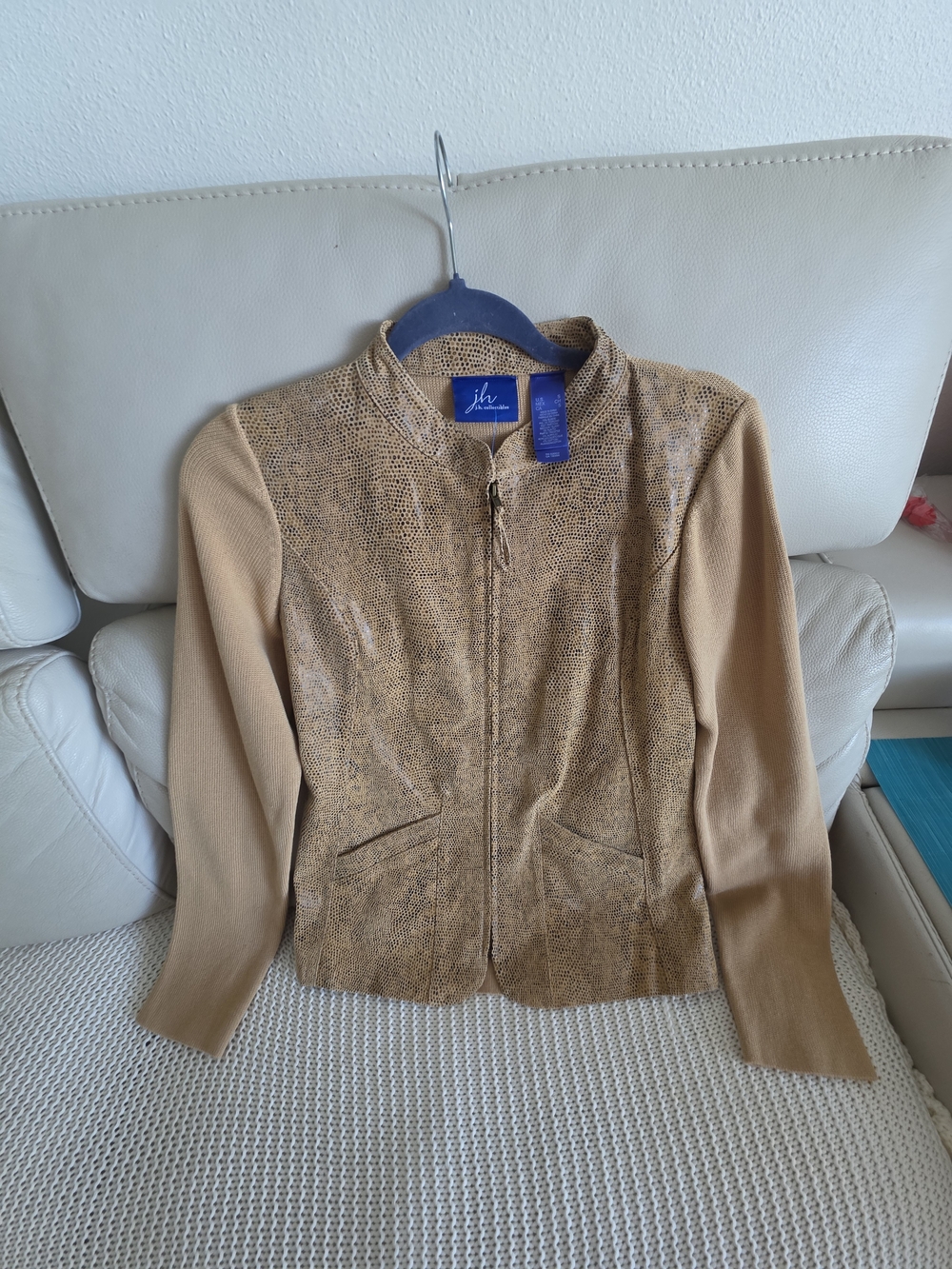 J.H. Collectibles Suede Front Jacket Tan Sz S